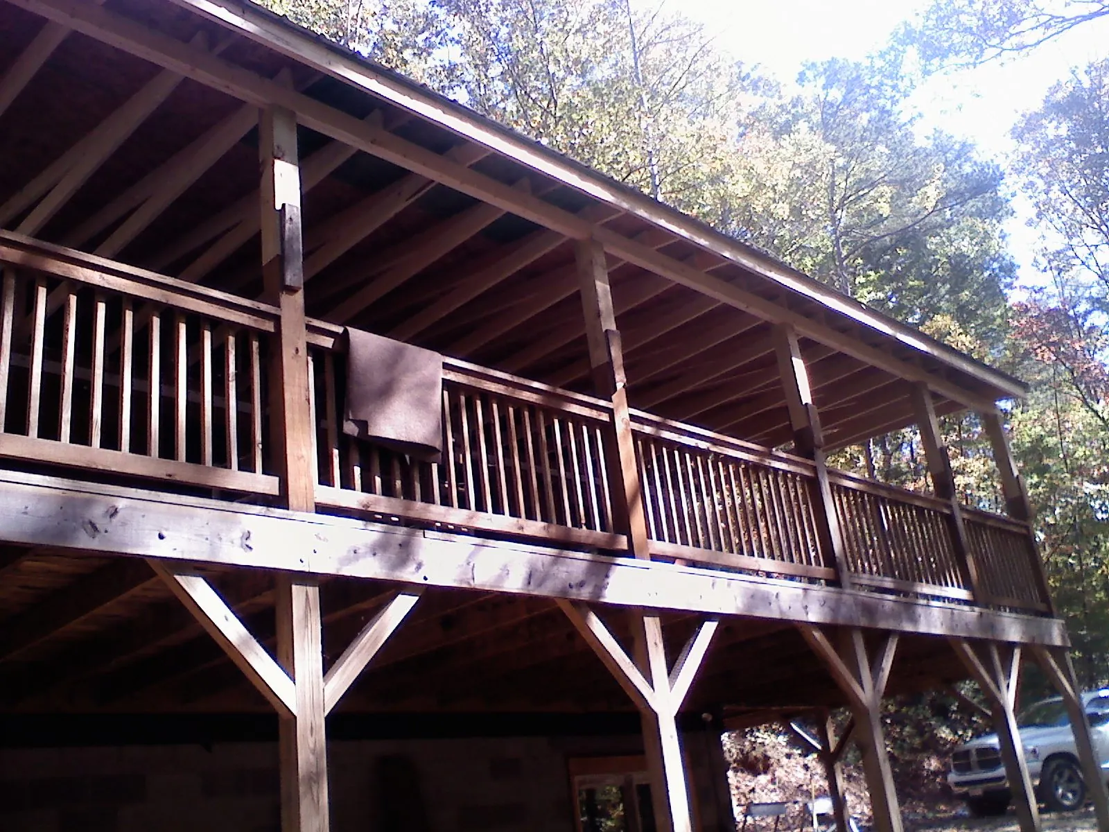 Timber framing under a new elevated porch and deck — Roof Leak Repair in Bayville by Roofing Brothers